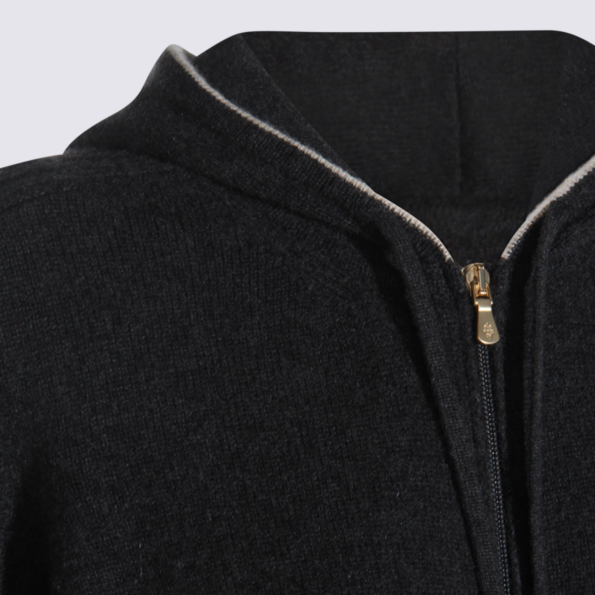 Eleventy Zip-up Hooded Sweater In Black