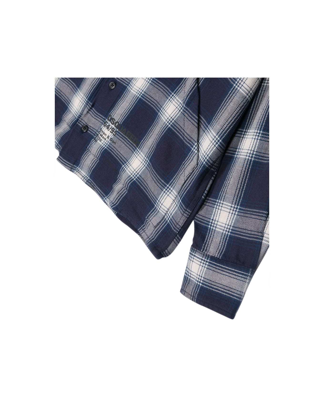 Dsquared2 Kids Checked Long-sleeved Shirt In Black