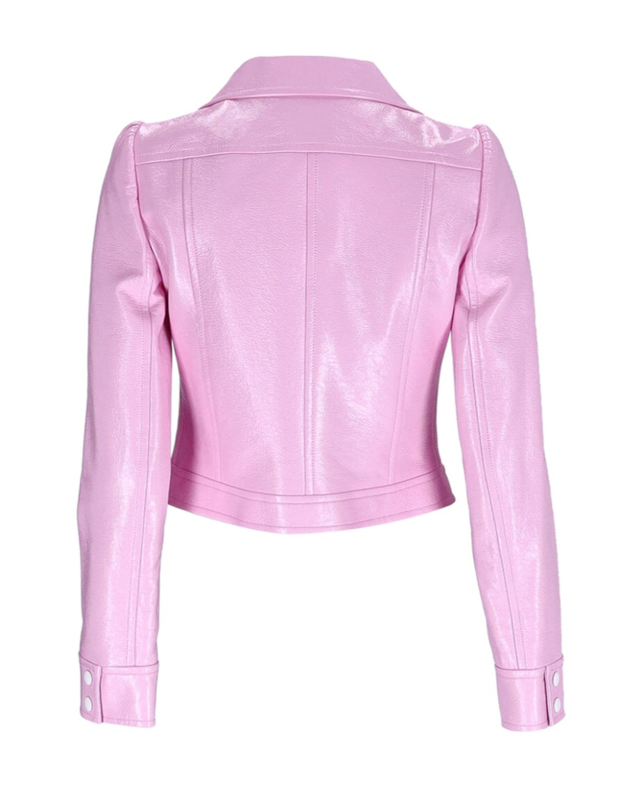Courrèges Reedition Vinyl Cropped Jacket In Pink