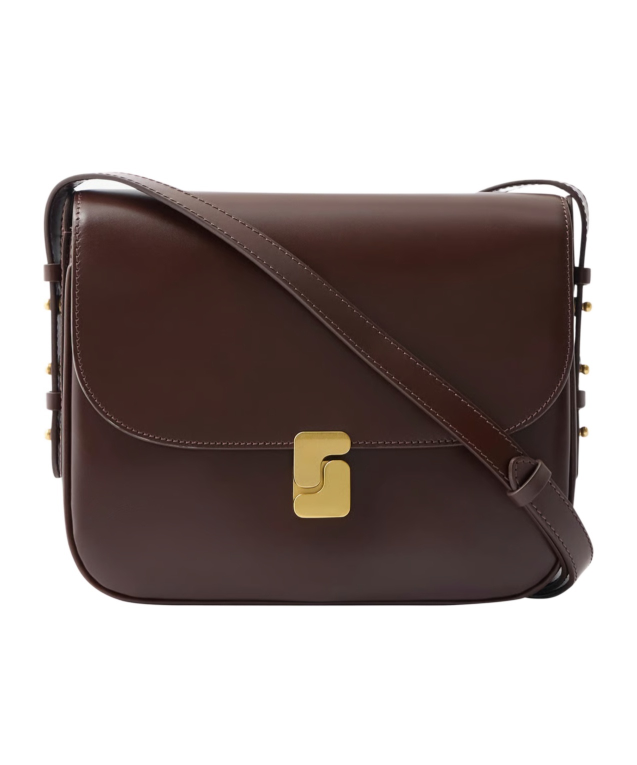 Soeur Womens Marron Fonce Bell Very Mini Patent-leather Cross Body Bag In Brown