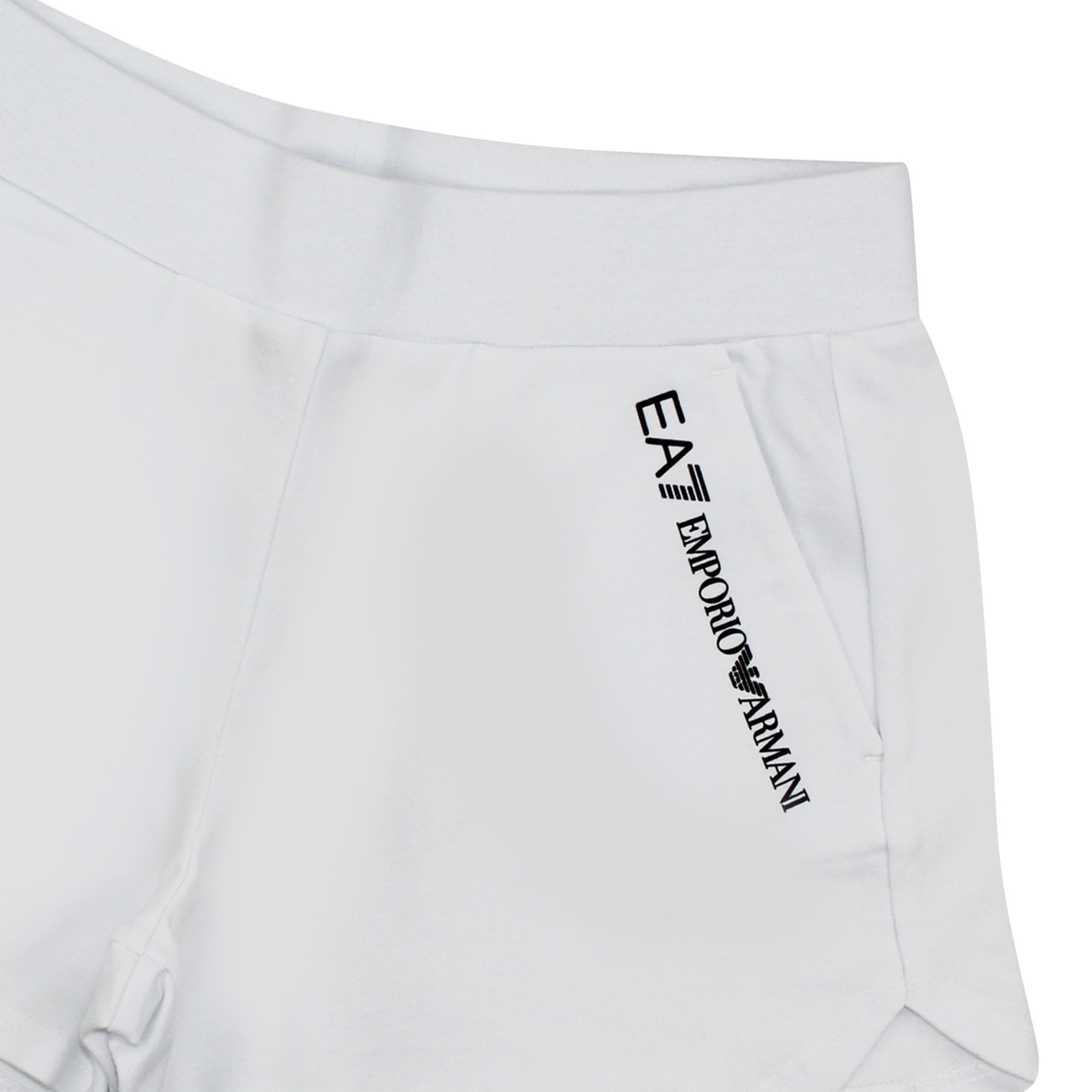 Ea7 Logo Printed Shorts In White