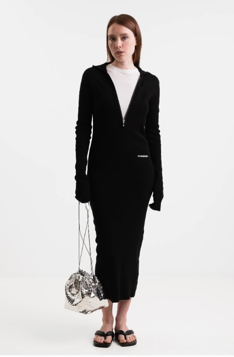 Jil Sander Dress With Logo In Black