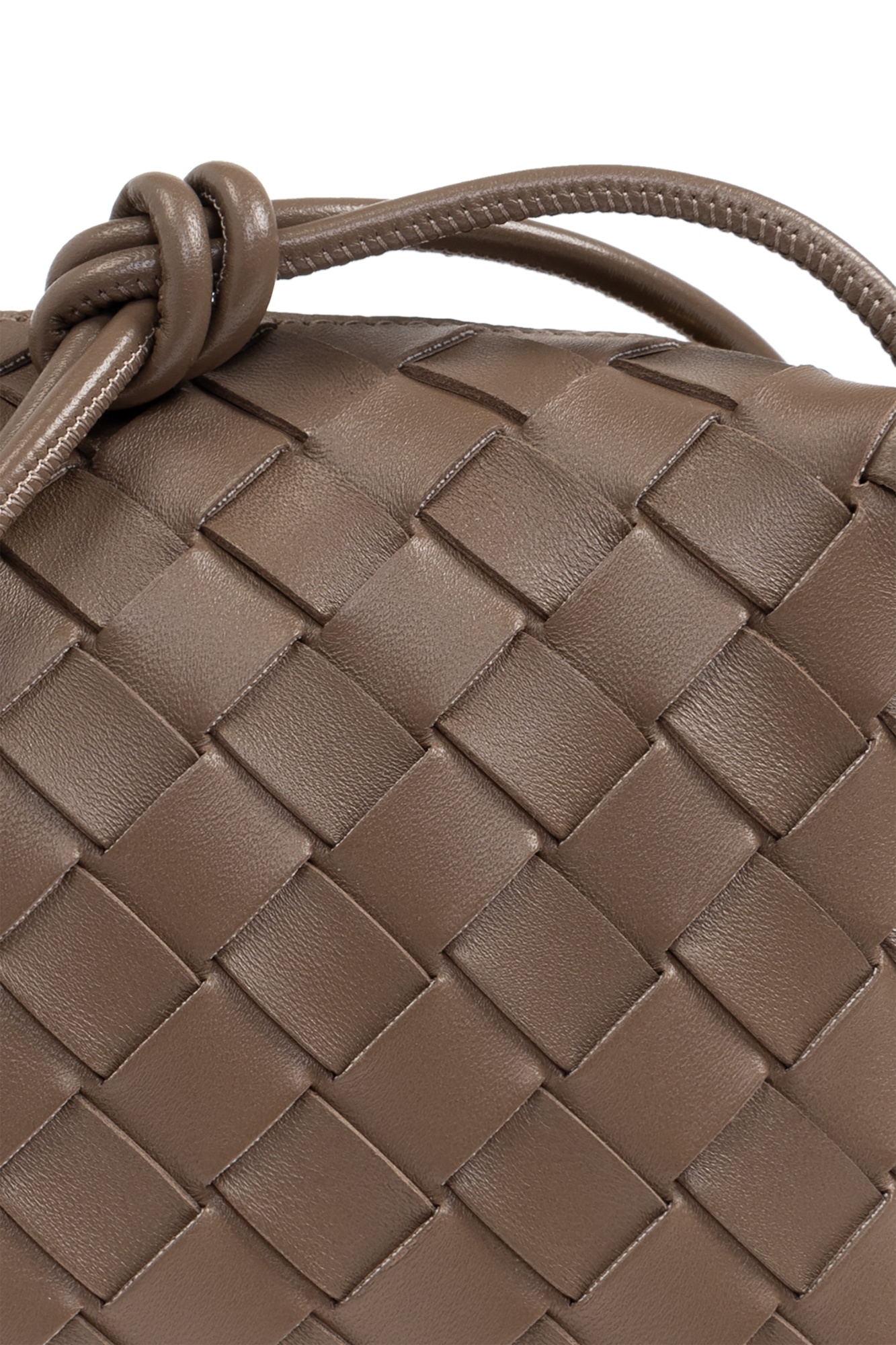 Bottega Veneta Mini Loop Leather Camera Bag In Brown