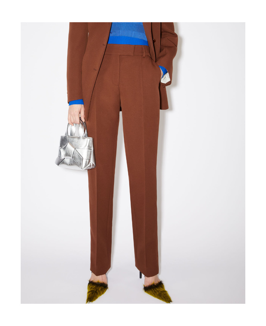 Acne Studios Tapered-leg Tailored Trousers In Brown