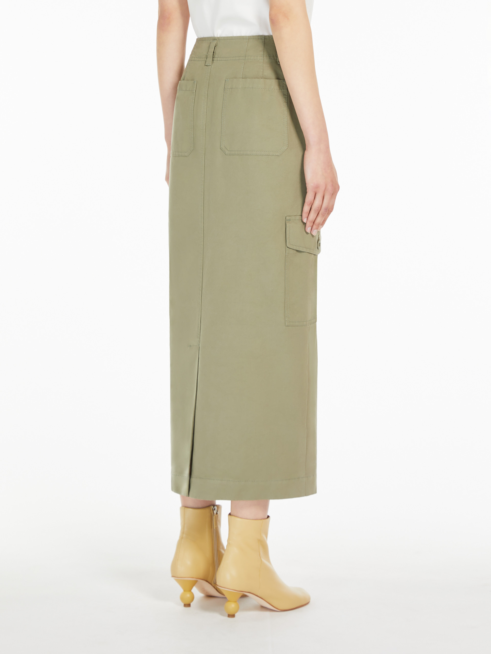 Weekend Max Mara Green Calais Midi Skirt In Brown