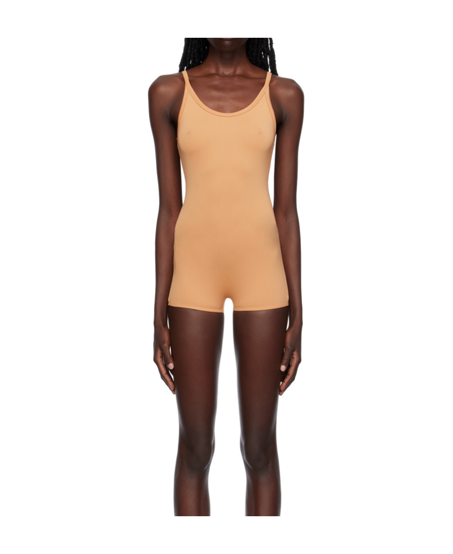 Shop Issey Miyake Scoop-neck Sleeveless Bodysuit In Nude