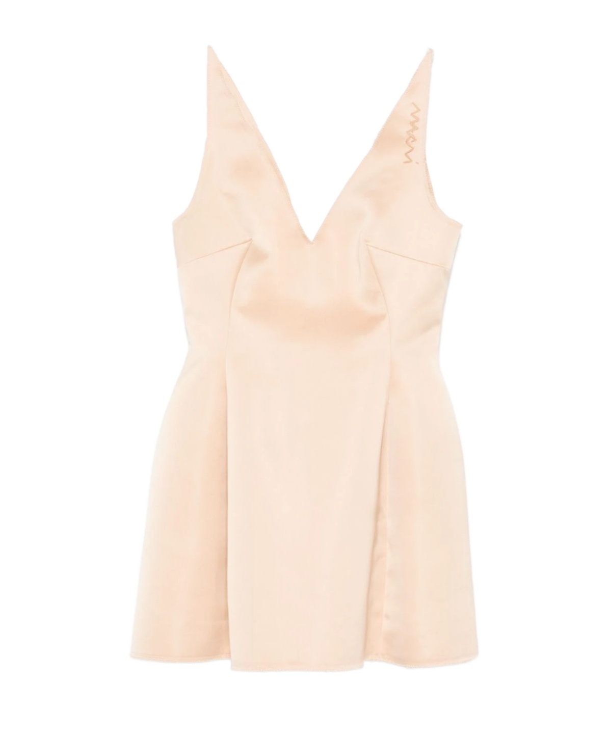 Marni Duchess Satin Mini Dress In Nude