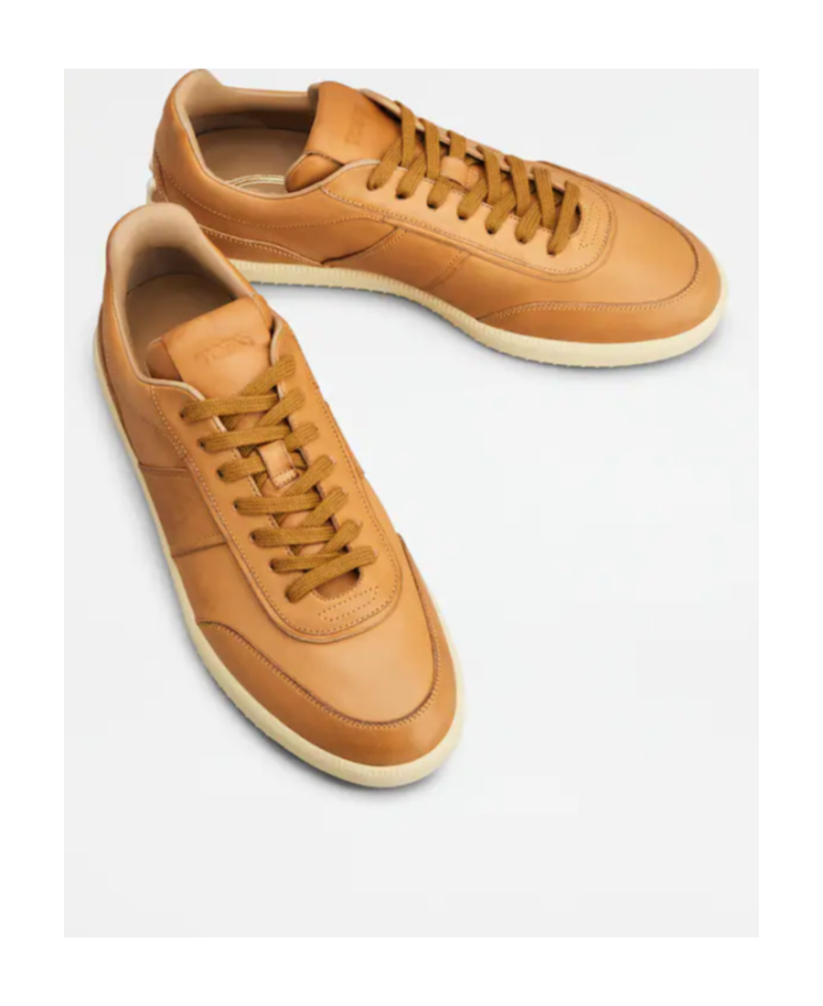 Tod's Man Sneakers Camel Size 12 Leather In Brown