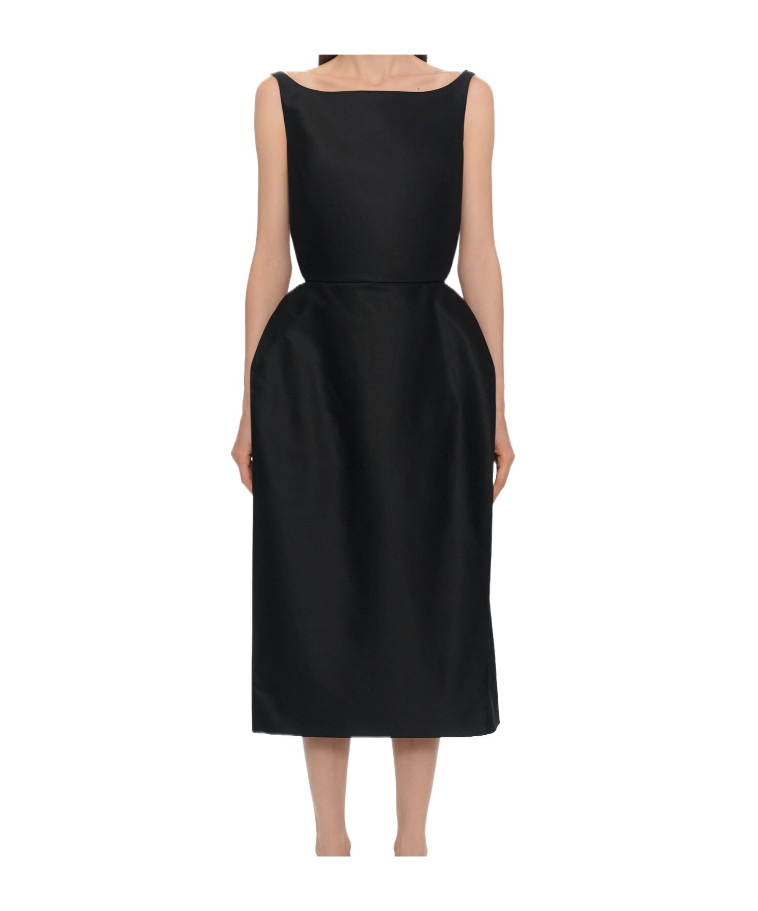 Magda Butrym Off-the-shoulder Cotton-sateen Midi Dress In Black