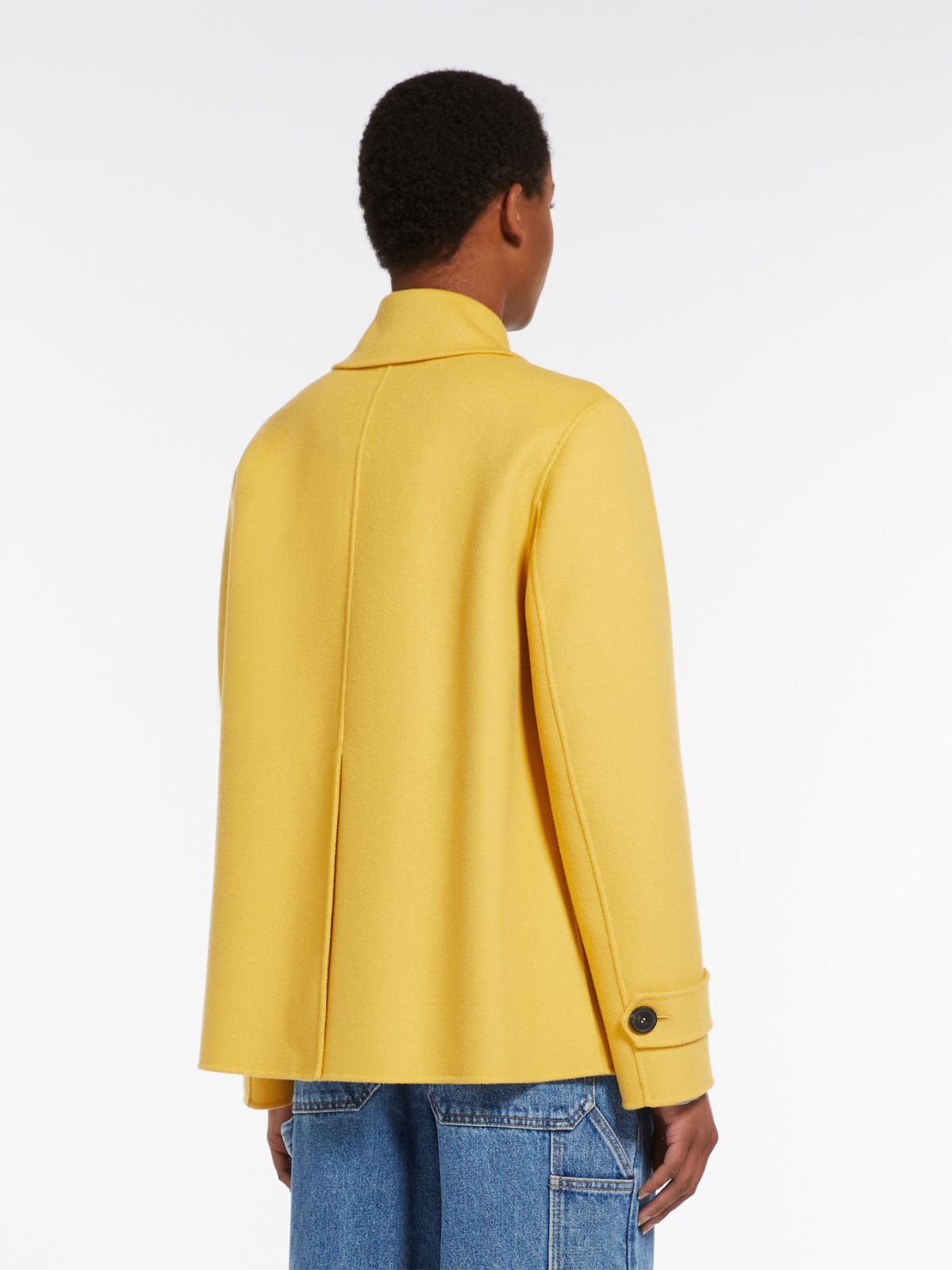 Weekend Max Mara Double-breasted Wool Pea Coat In Yellow