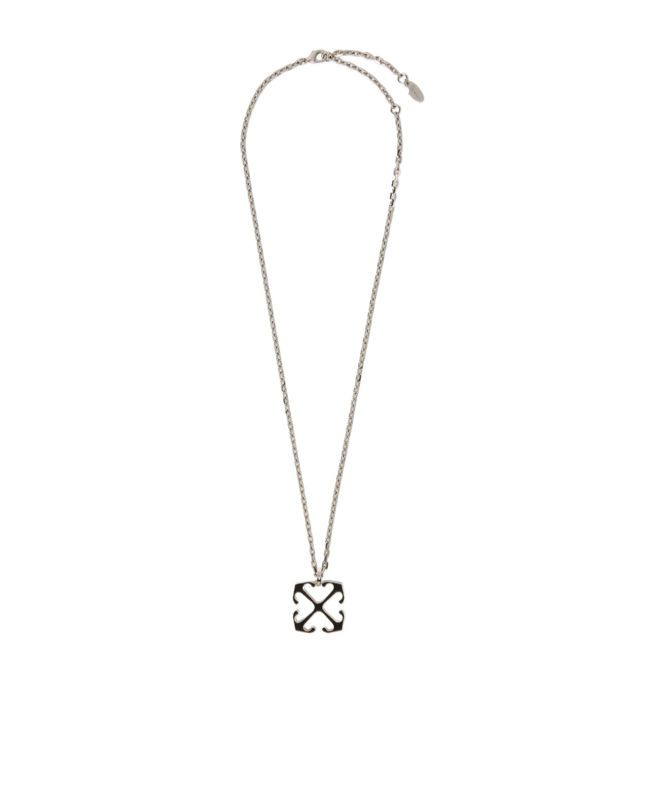 Off-white Arrows Enamel Necklace In Gray
