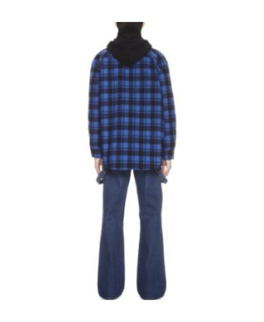 Shop Off-white Checked Flannel Shirt In Blue