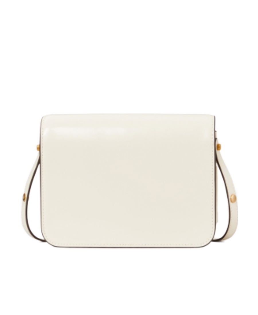 Tory Burch Robinson Convertible Patent Shoulder Bag In White
