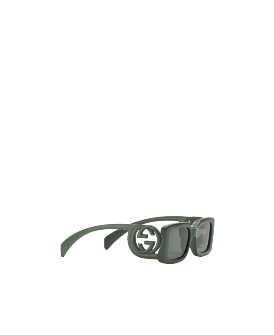 Gucci Rectangular Interlocking G Logo Sunglasses In Gray