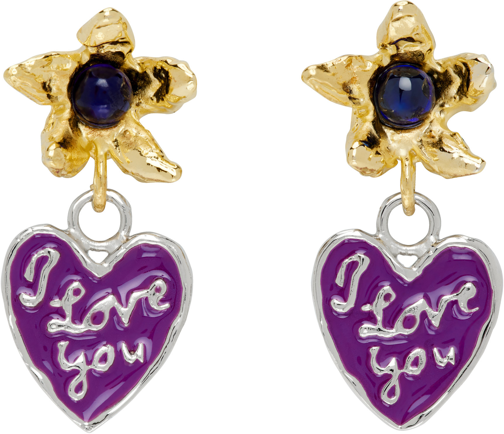 Chopova Lowena Lovers Drop Earrings In Multicolor