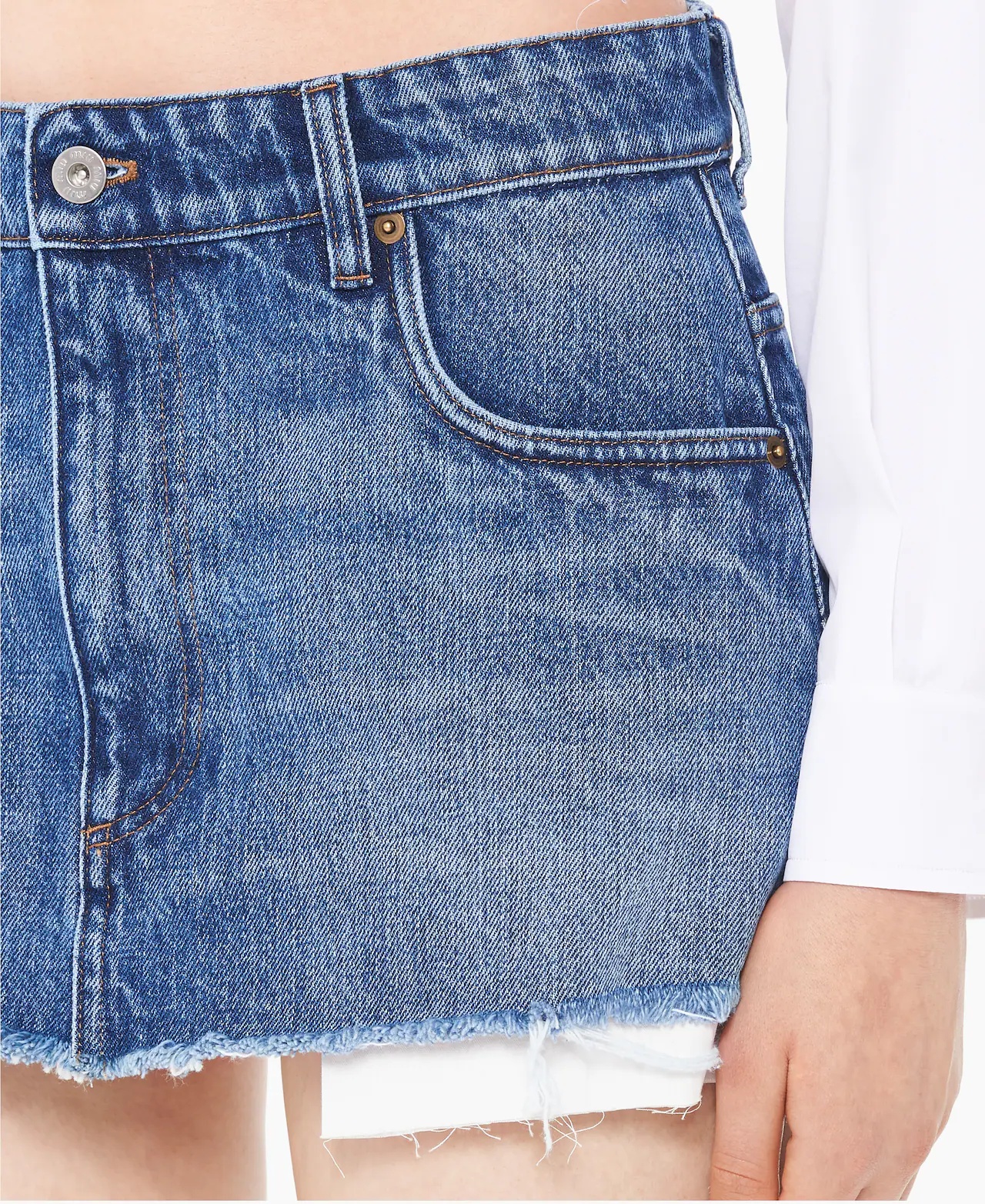 Miu Miu Denim Miniskirt In Blue