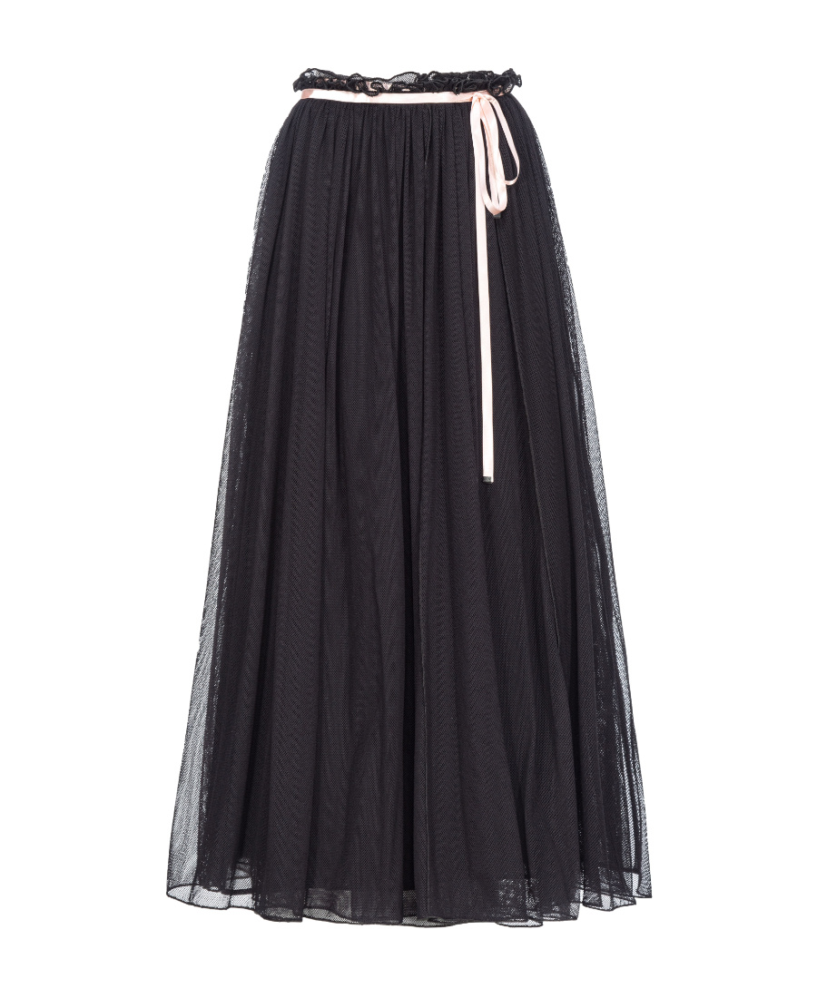 Pinko X Patrick Mcdowell Mesh-design Midi Skirt In Black