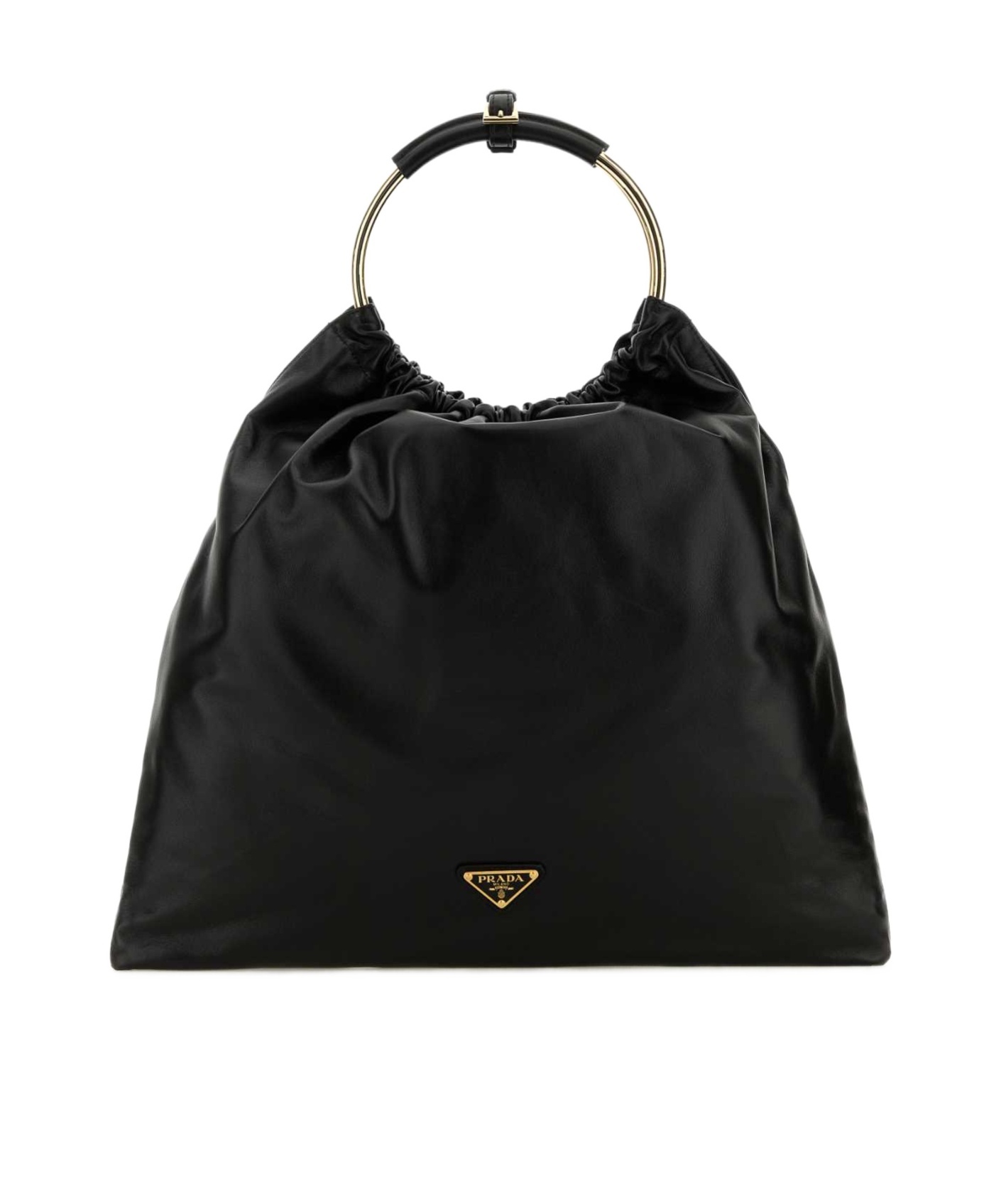 Prada Nappa Leather Top Handle Bag In Black