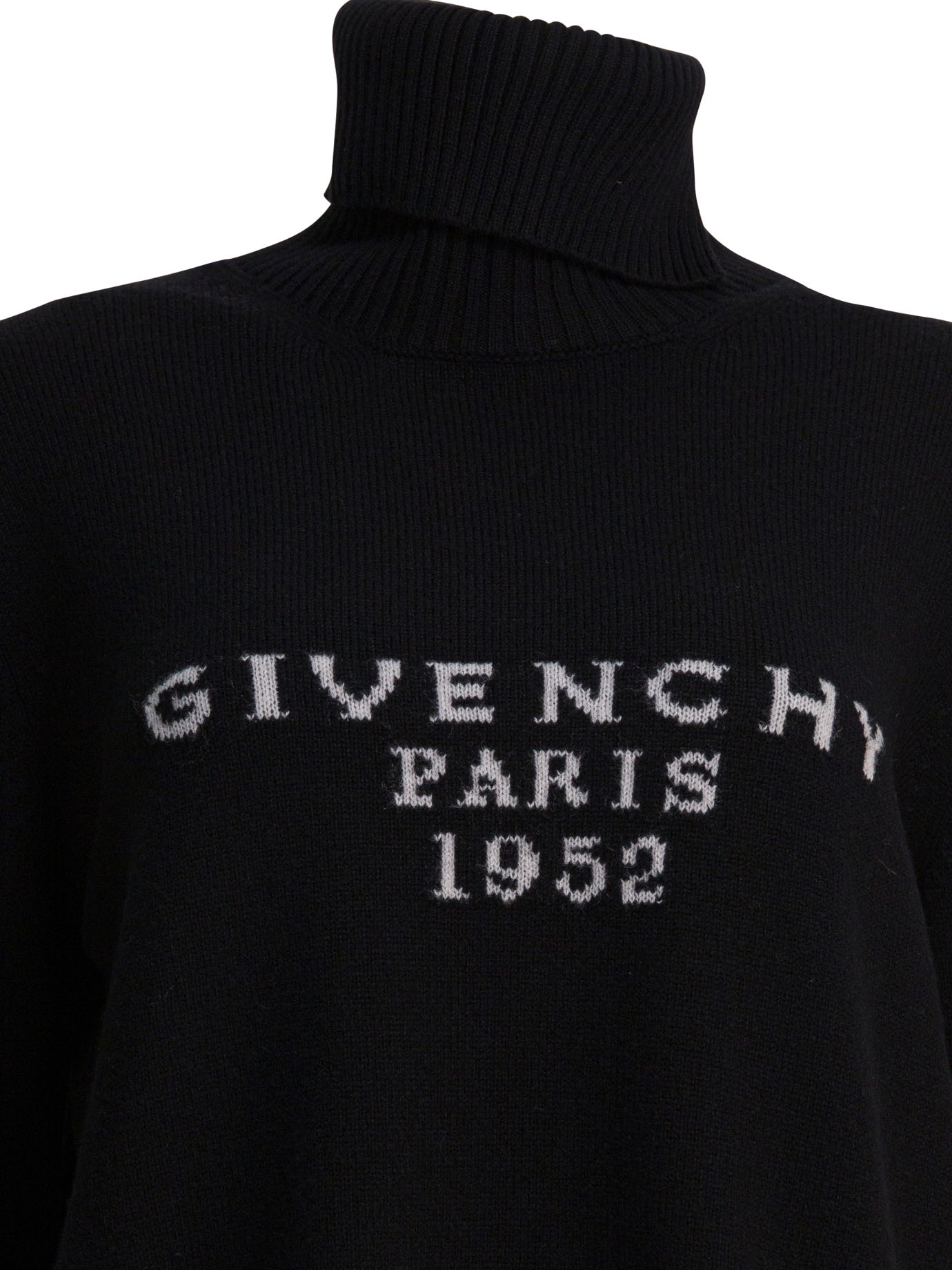 Givenchy Paris 1952 Turtleneck Knit Sweater In Black