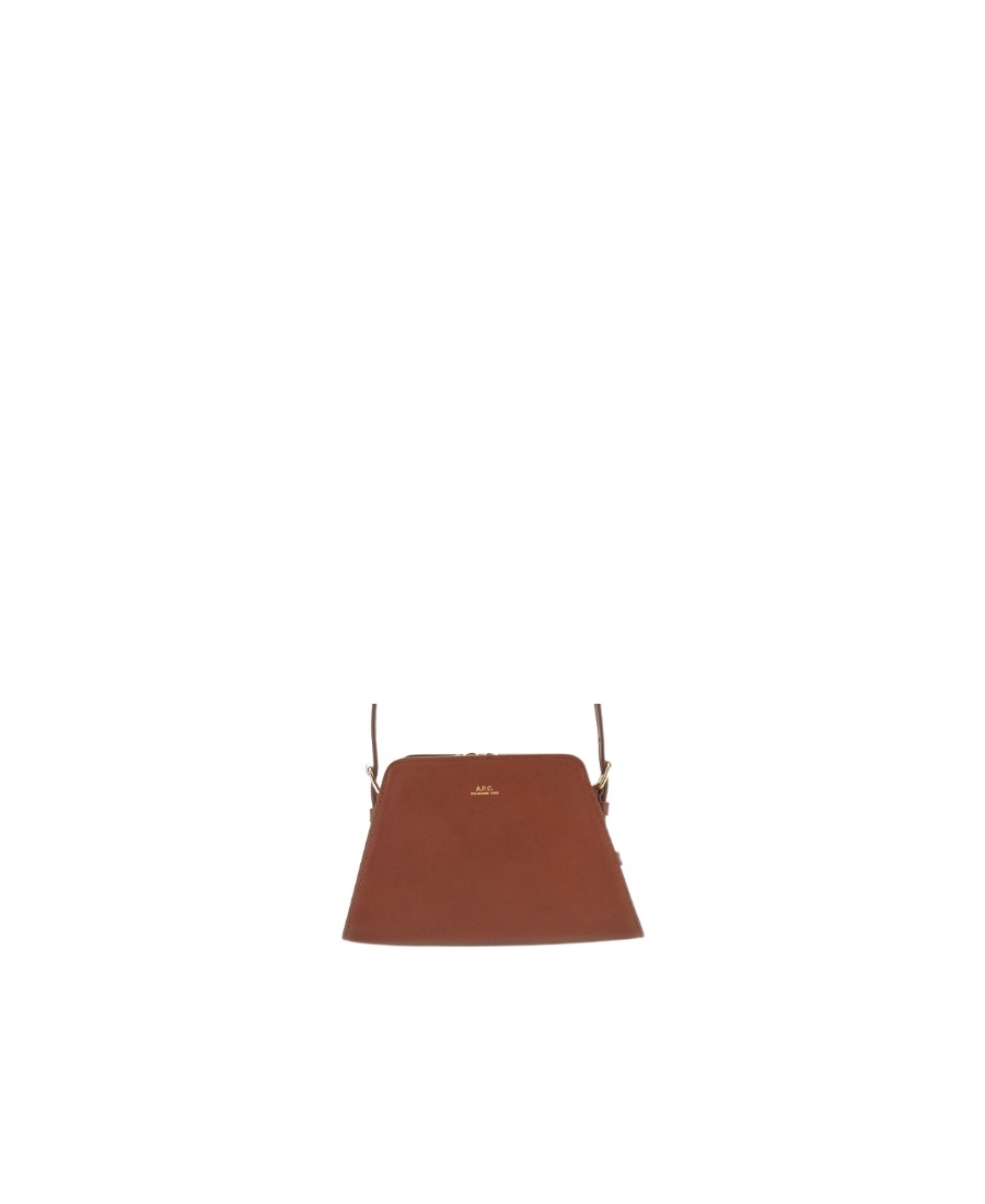 Apc A.p.c. Tetra Logo Detailed Small Shoulder Bag In Brown
