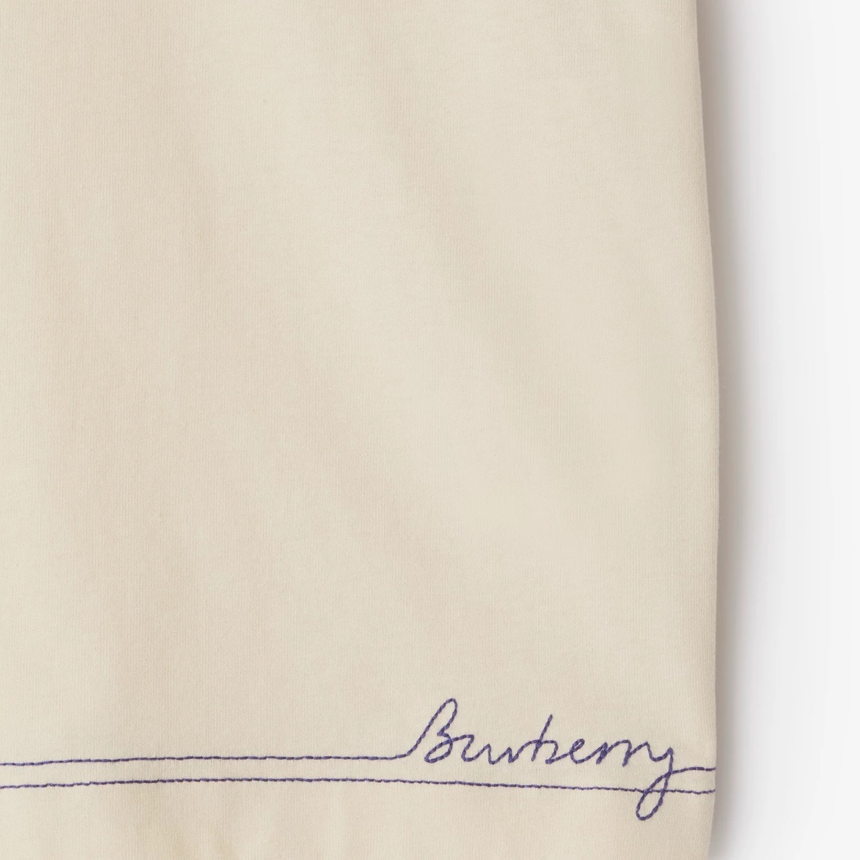 Burberry Logo Embroidered Cotton T-shirt In Nude