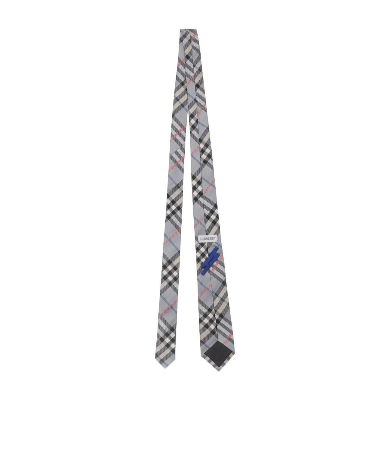Burberry Check Silk Tie In Gray