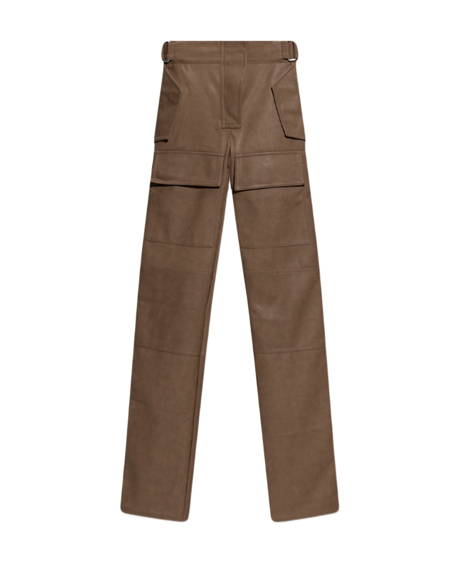 Misbhv Leather-effect Cargo Trousers In Green