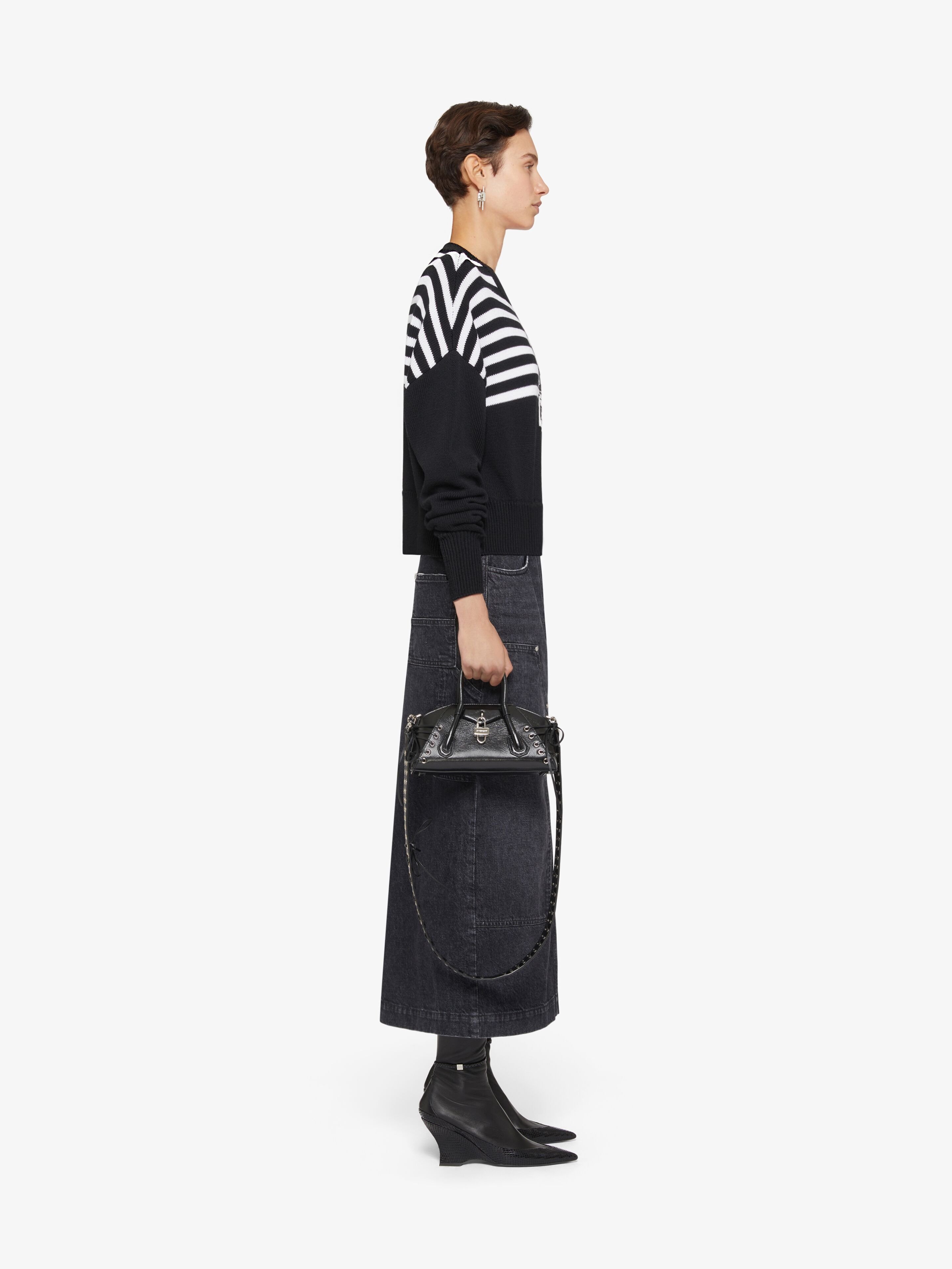 Givenchy High-rise Denim Midi Skirt In Black