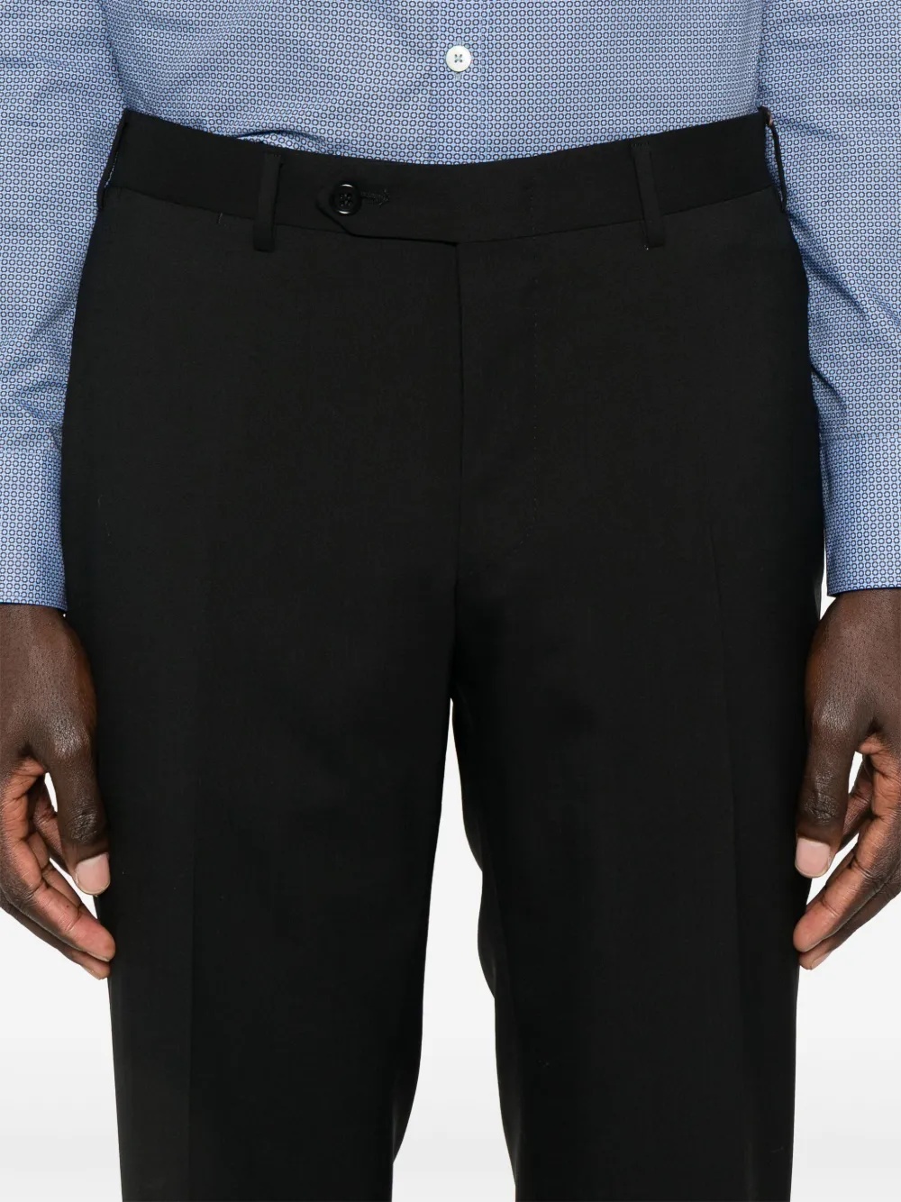 Canali Belt-loop Casual Pants In Black