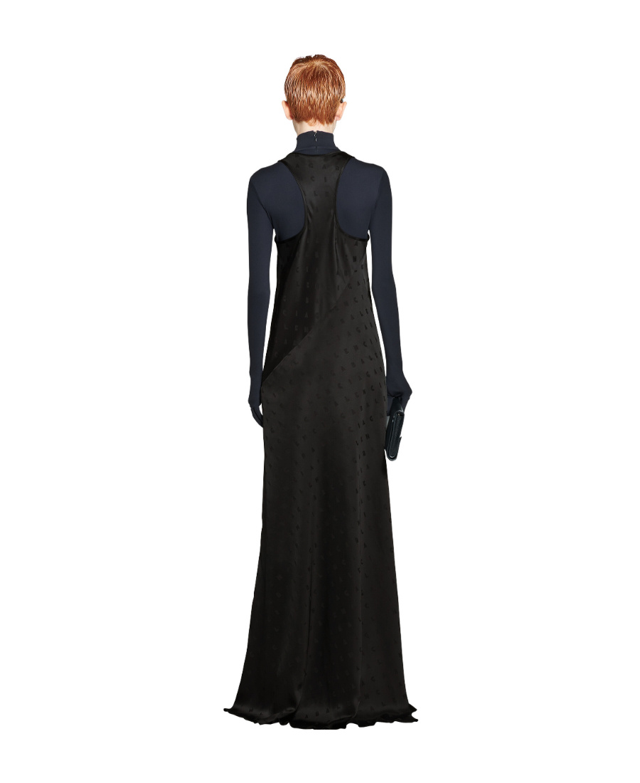 Balenciaga Logo-print Racerback Gown In Black