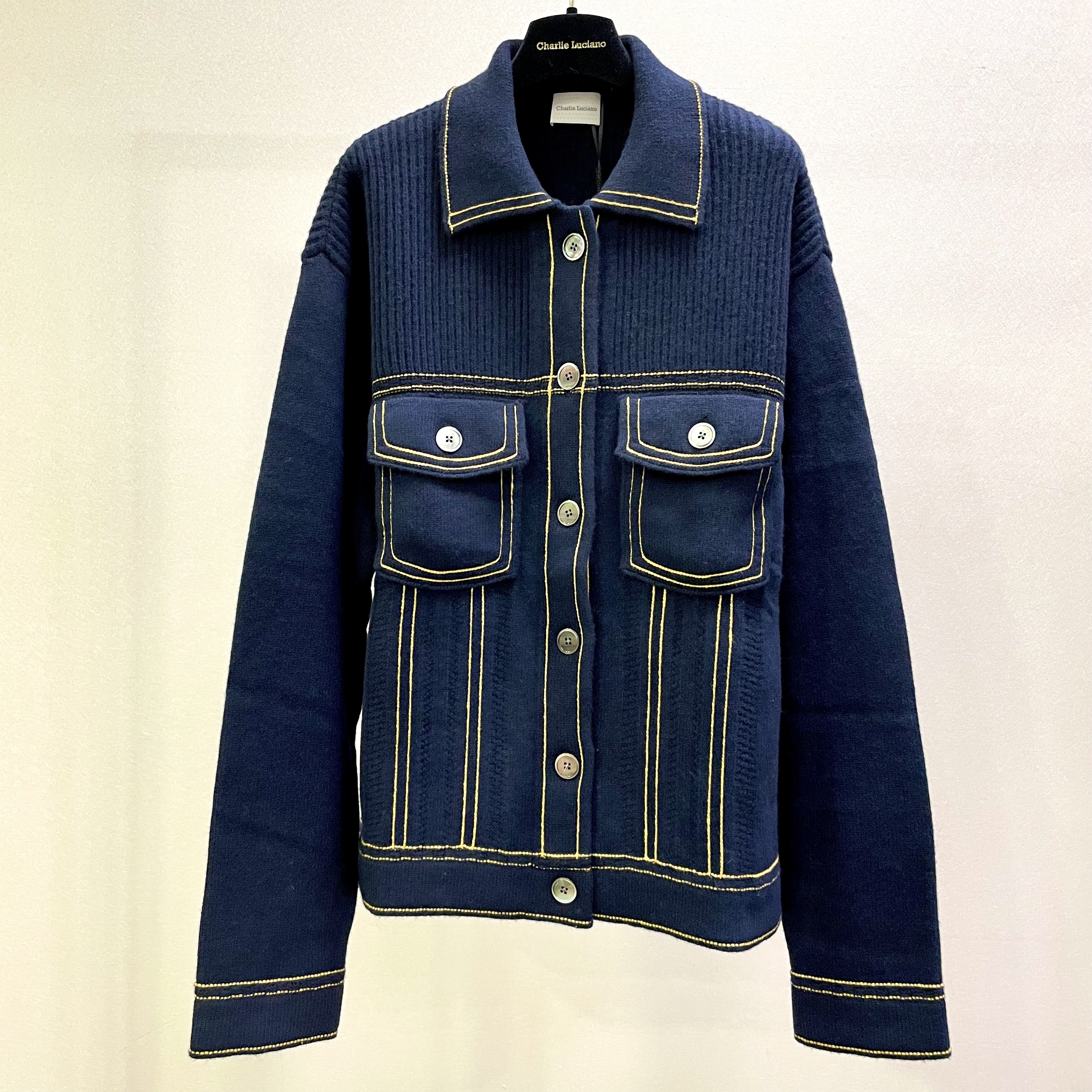 Charlie Luciano Logo Casual Jacket In Black