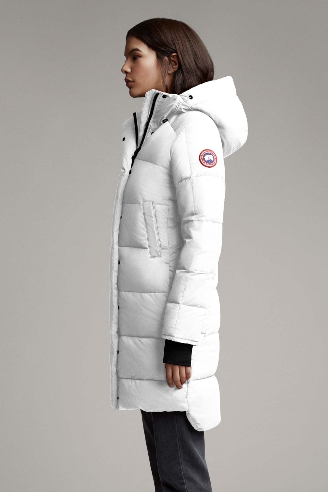 Canada Goose Alliston Logo-patch Padded Coat In White