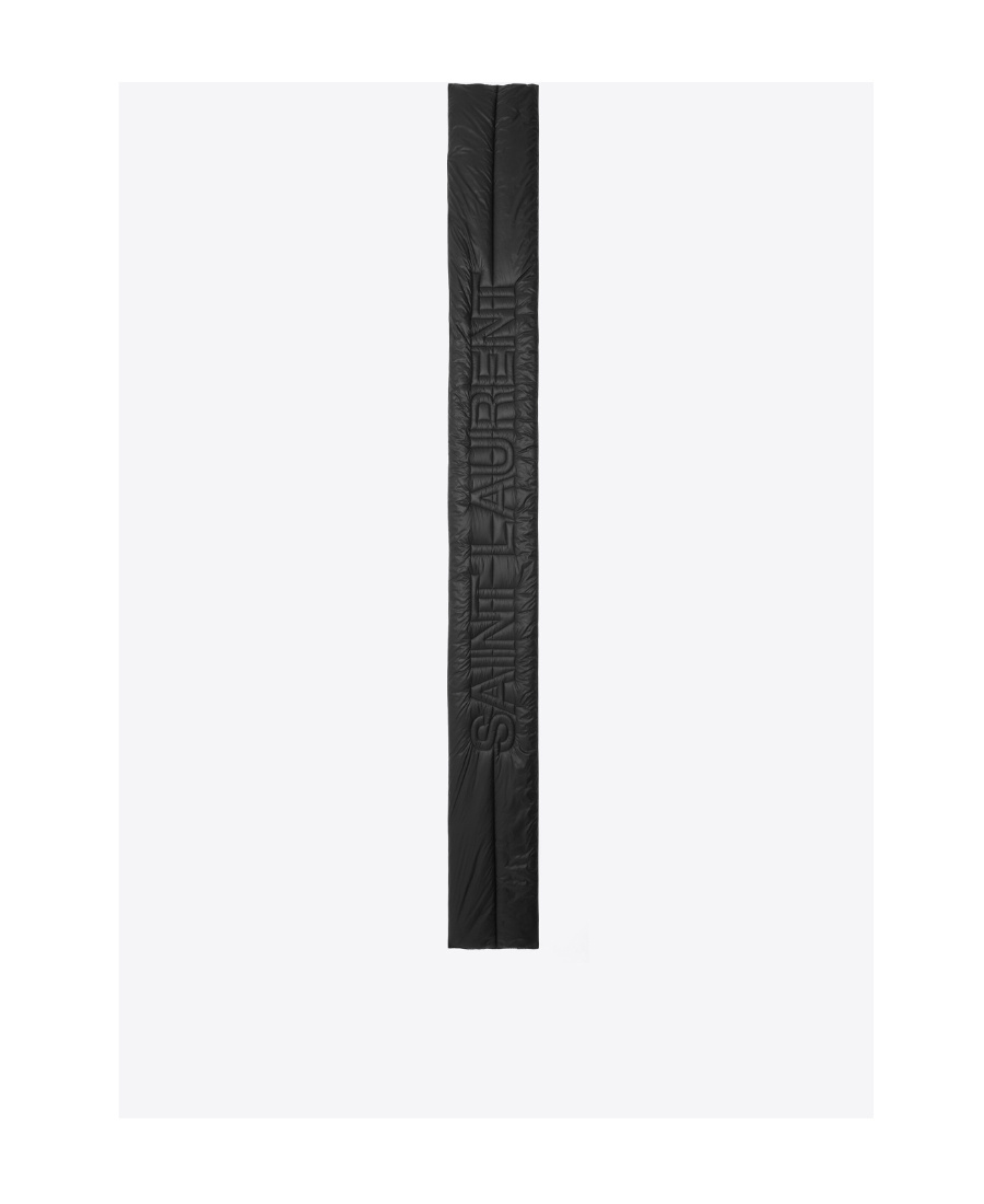 Saint Laurent Quilted Logo Scarf Wraparound Style In Black