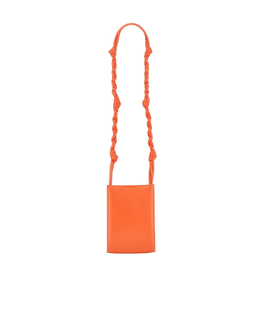 Jil Sander Tangle Small Leather Crossbody Bag In Orange