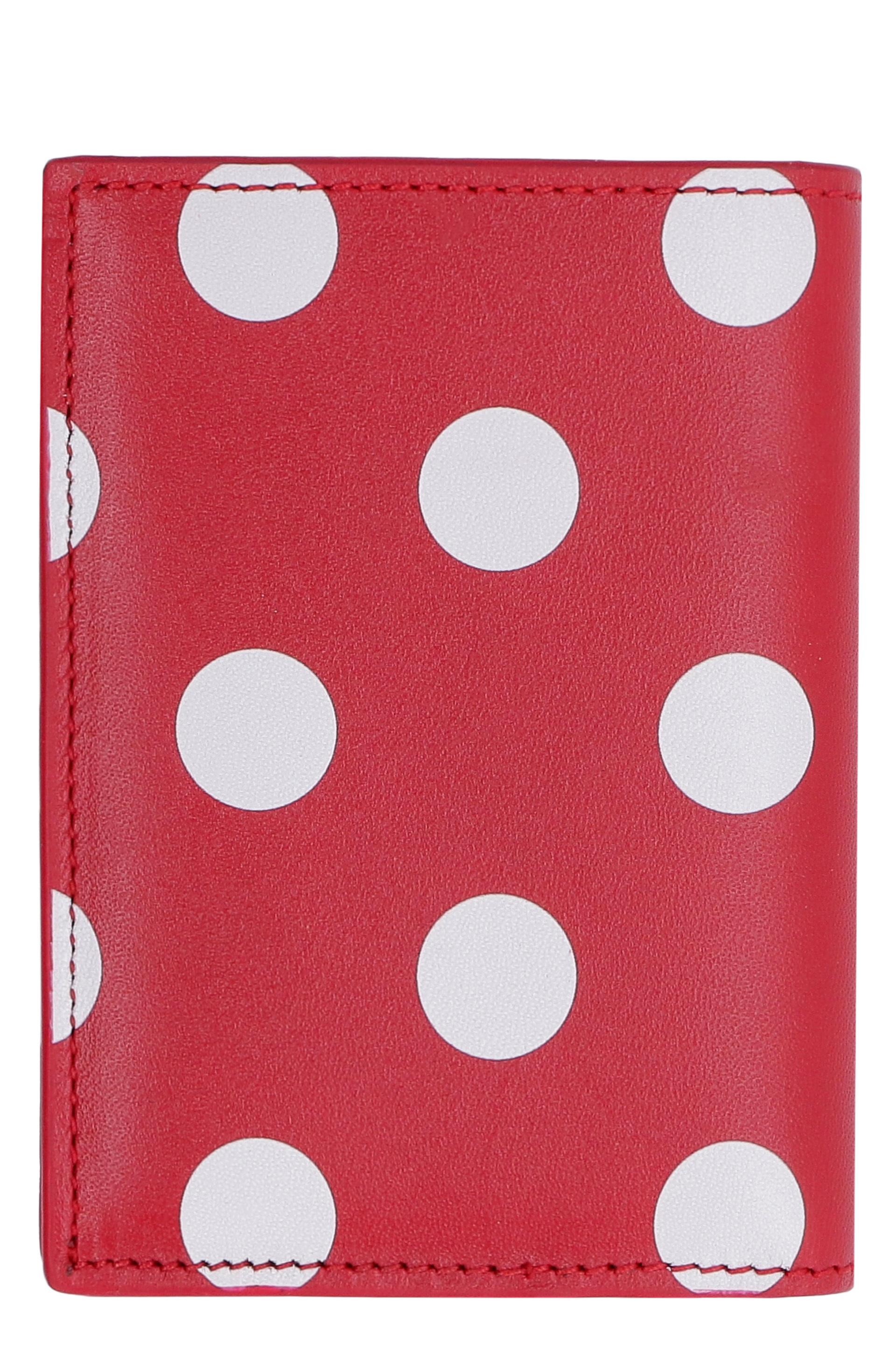 Comme Des Garçons Wallet Polka Dot Bifold Cardholder In Red