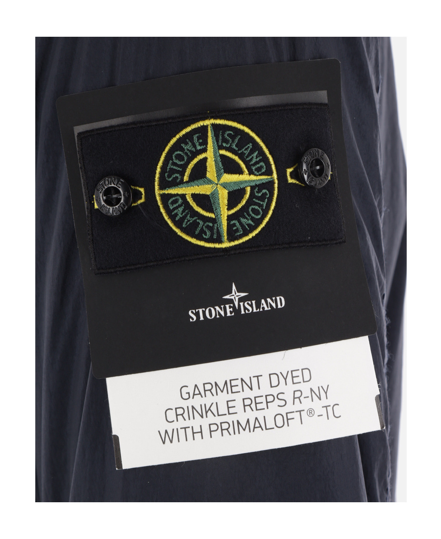 Stone Island Compass-patch Zip-up Jacket In Blue