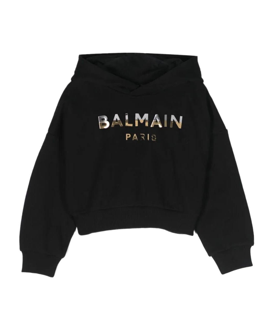 Balmain Logo-print Cotton Hoodie In Black