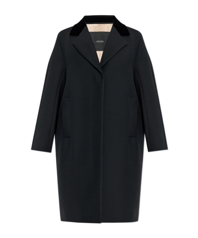 Max Mara Long-sleeved Coat In Black