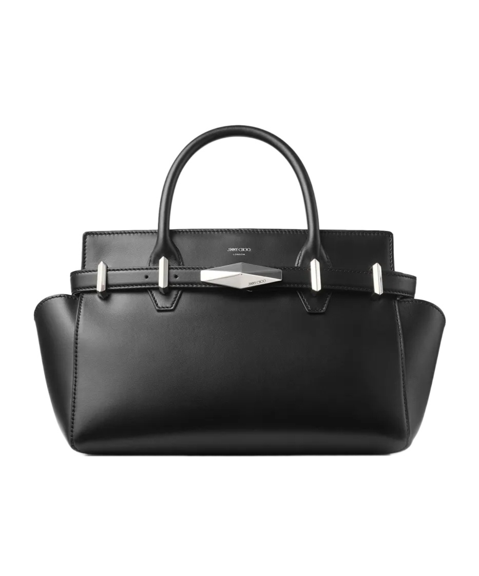 Jimmy Choo Black Diamond Belted Medium Tote In Black