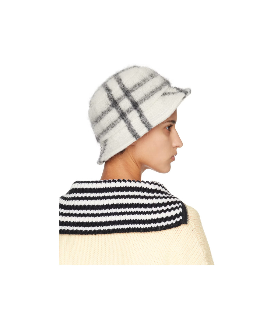Shop Marni Checkered Hat In Nude