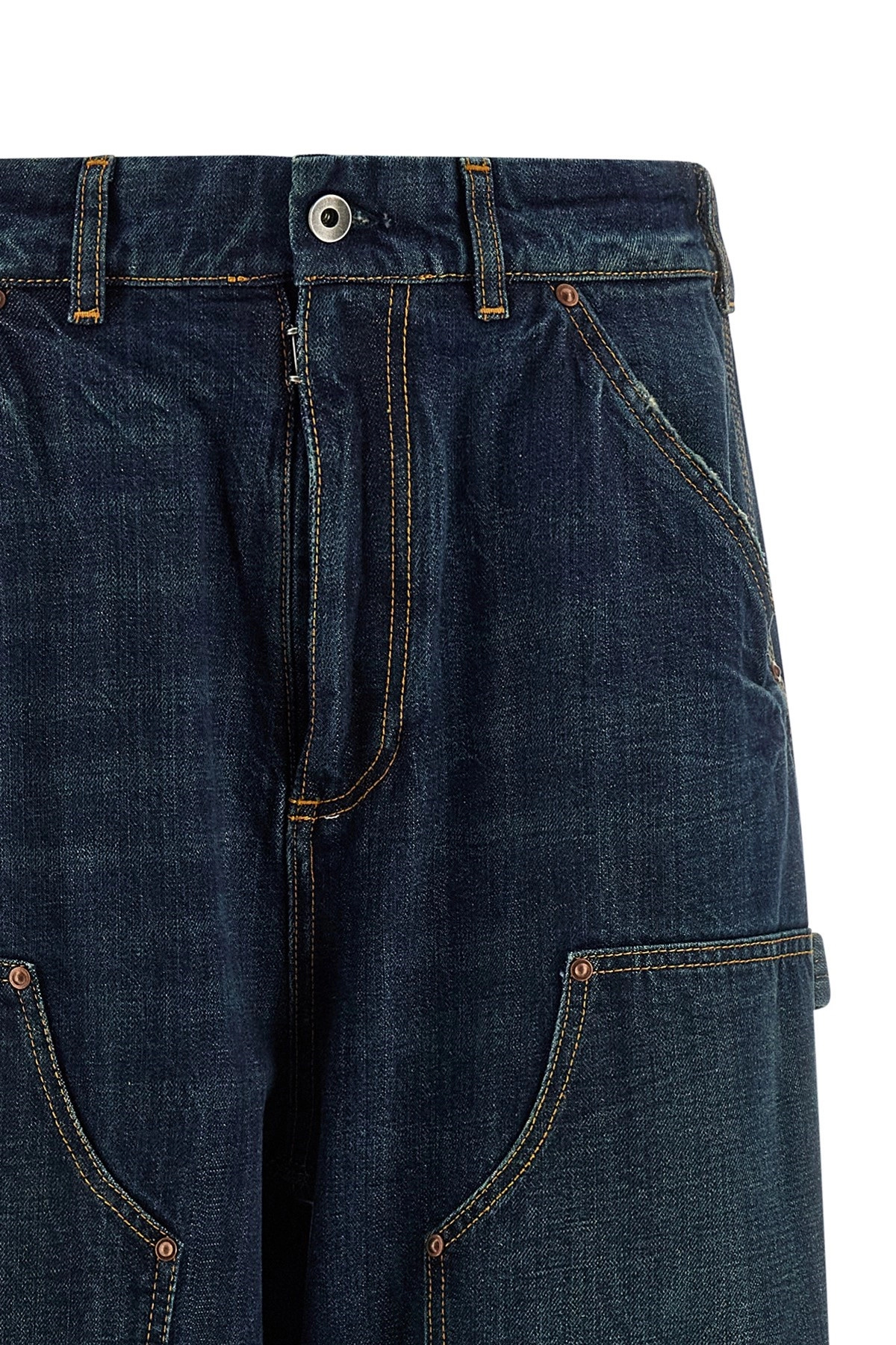 Maison Margiela Comfortable Wide Leg Work Jeans In Blue