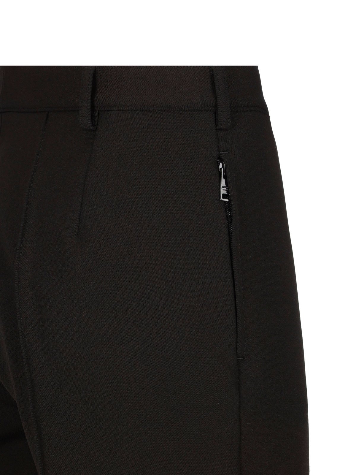 Prada Slit-detailed Tailored Trousers In Black