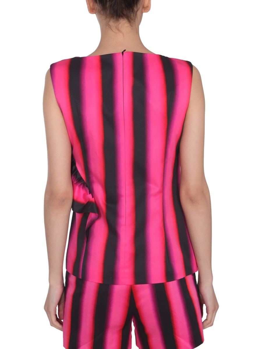 Shop Dries Van Noten Striped Cyvan Top In Pink