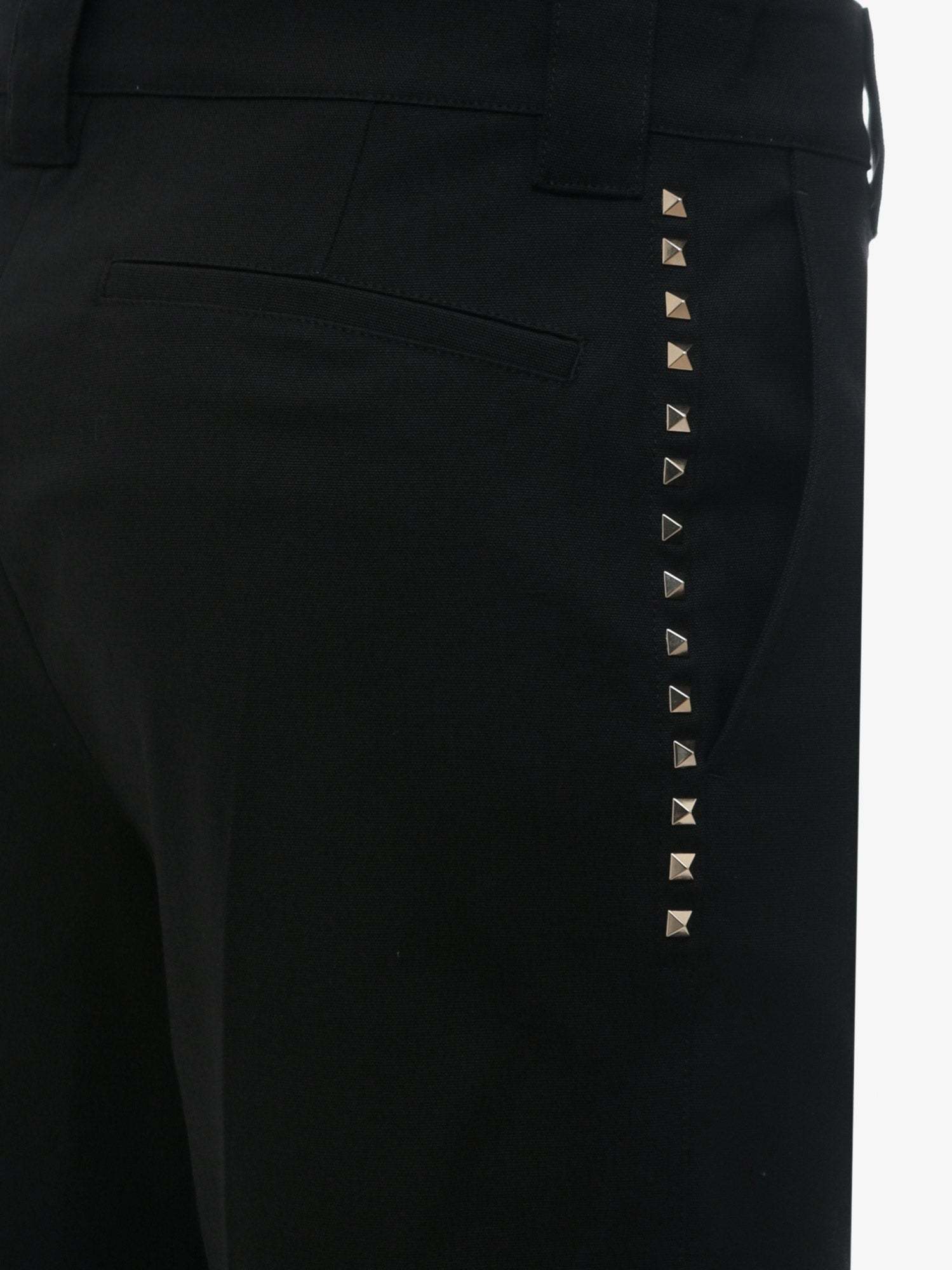 Valentino Rockstud-embellished Tailored Trousers In Black