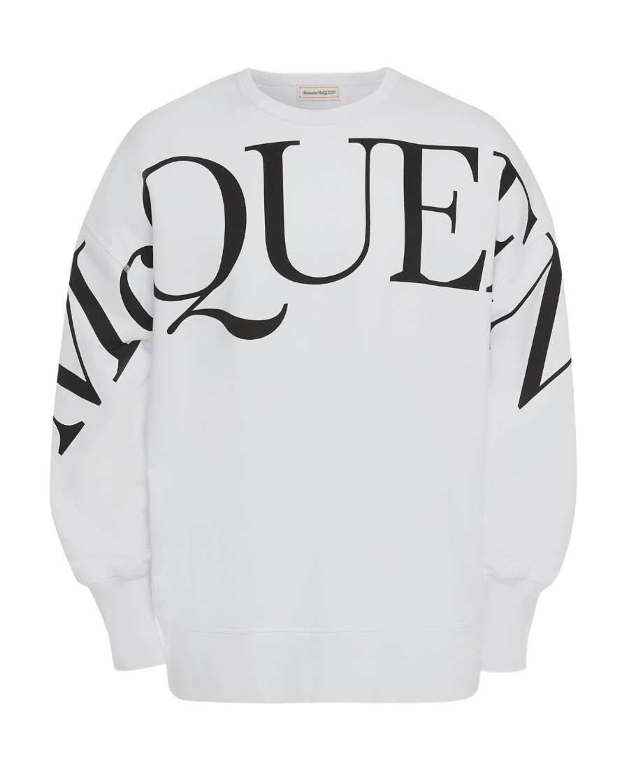 Alexander Mcqueen Logo-print Long-sleeve Sweatshirt In White