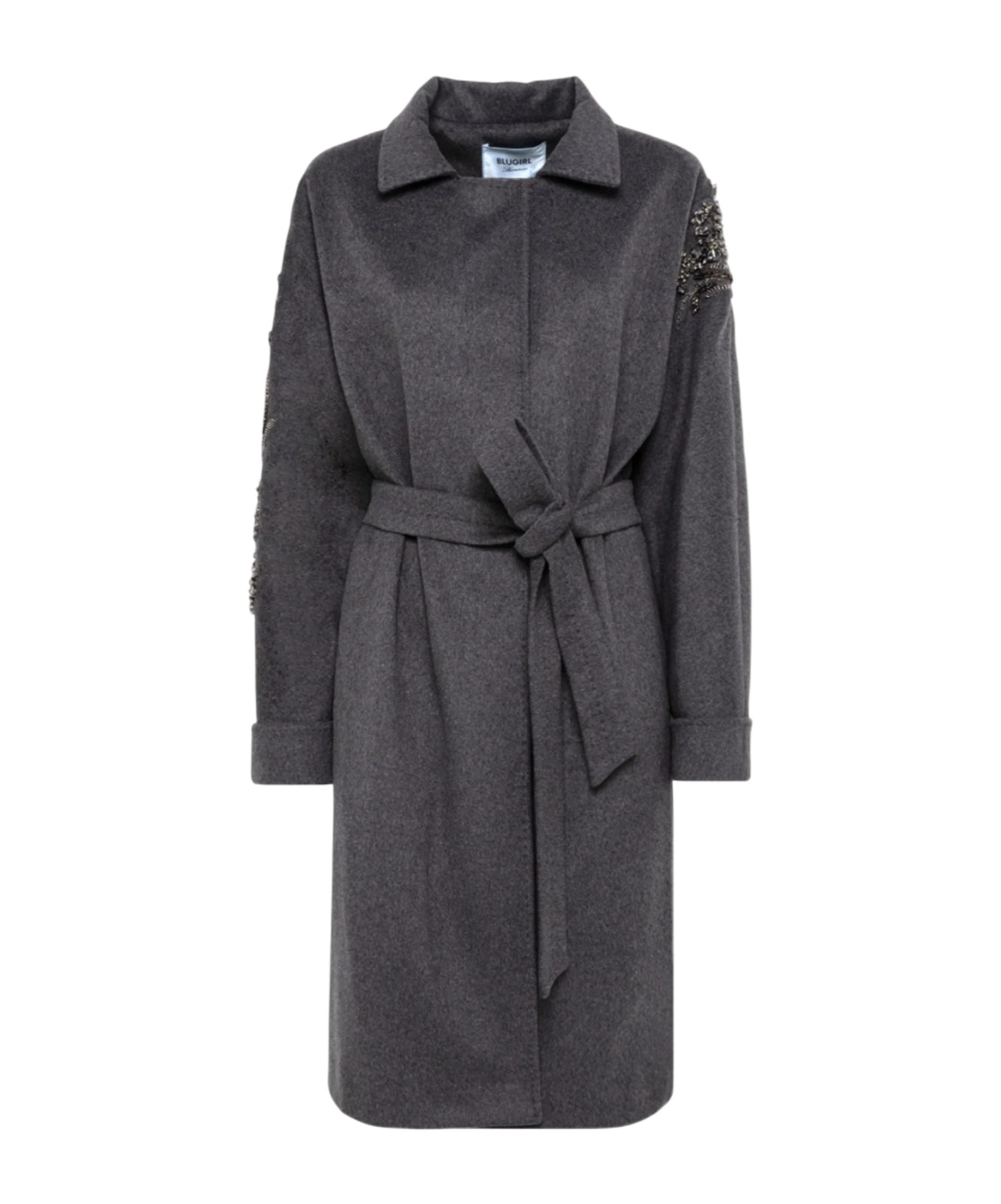Blugirl Long-sleeved Coat In Gray