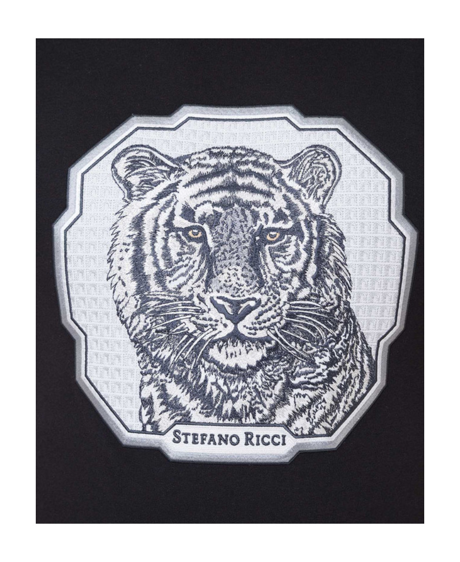 Stefano Ricci Logo Embroidery Detail Short-sleeved T-shirt In Black