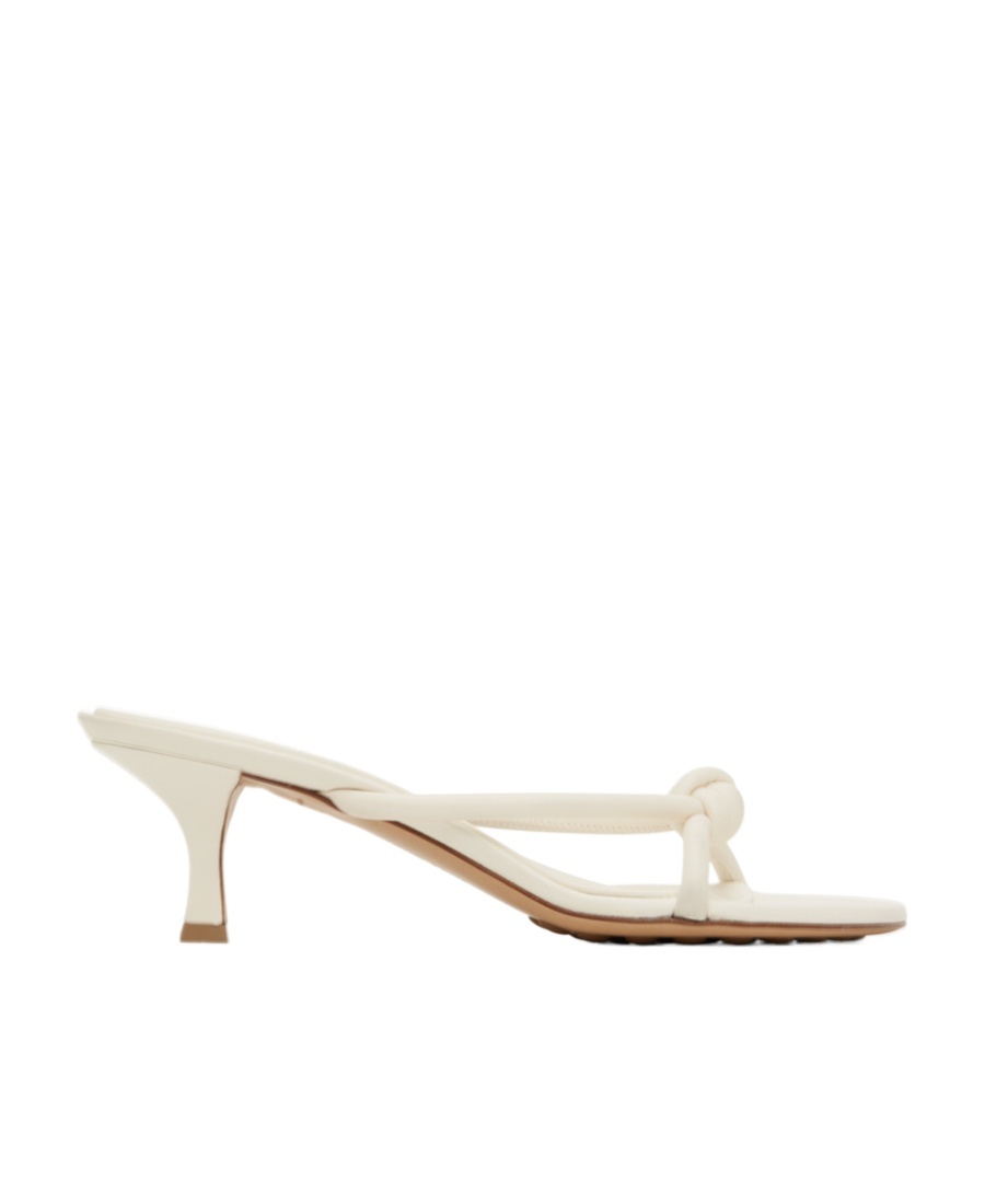 Bottega Veneta White Blink Mules In Nude