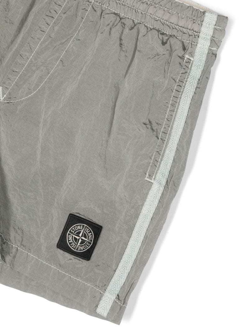 Stone Island Compass-motif Swim Shorts In Gray