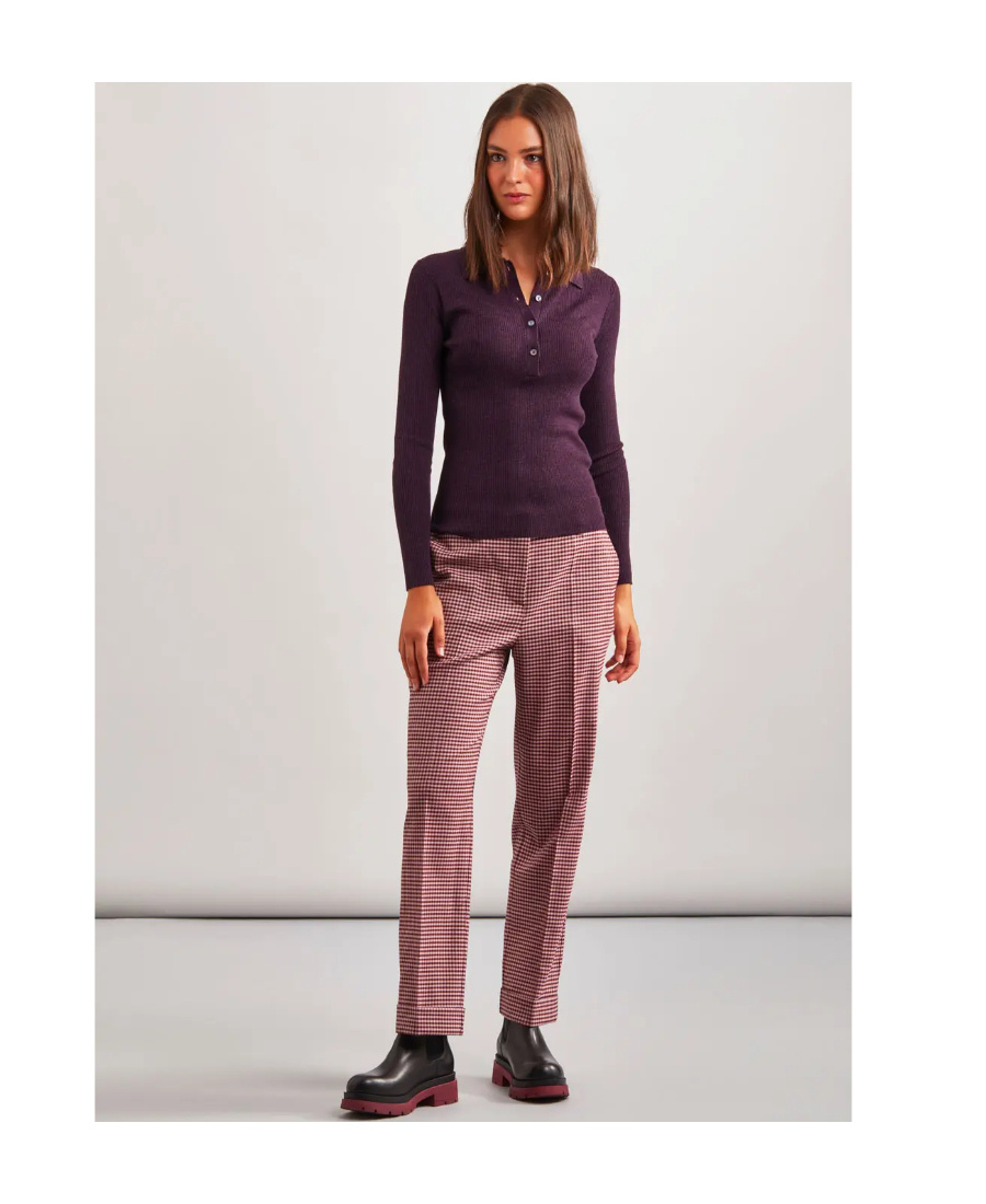 P.a.r.o.s.h Checkered Straight Tube Casual Pants In Brown